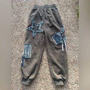 Stylish Women's Joggers with Denim Patches